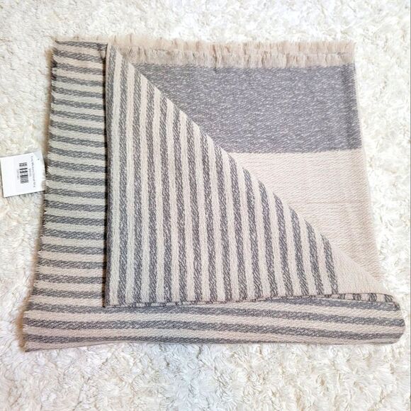 Jojo + Coco Grey & Cream Long Weekend Striped Wrap Scarf - Picture 4 of 6